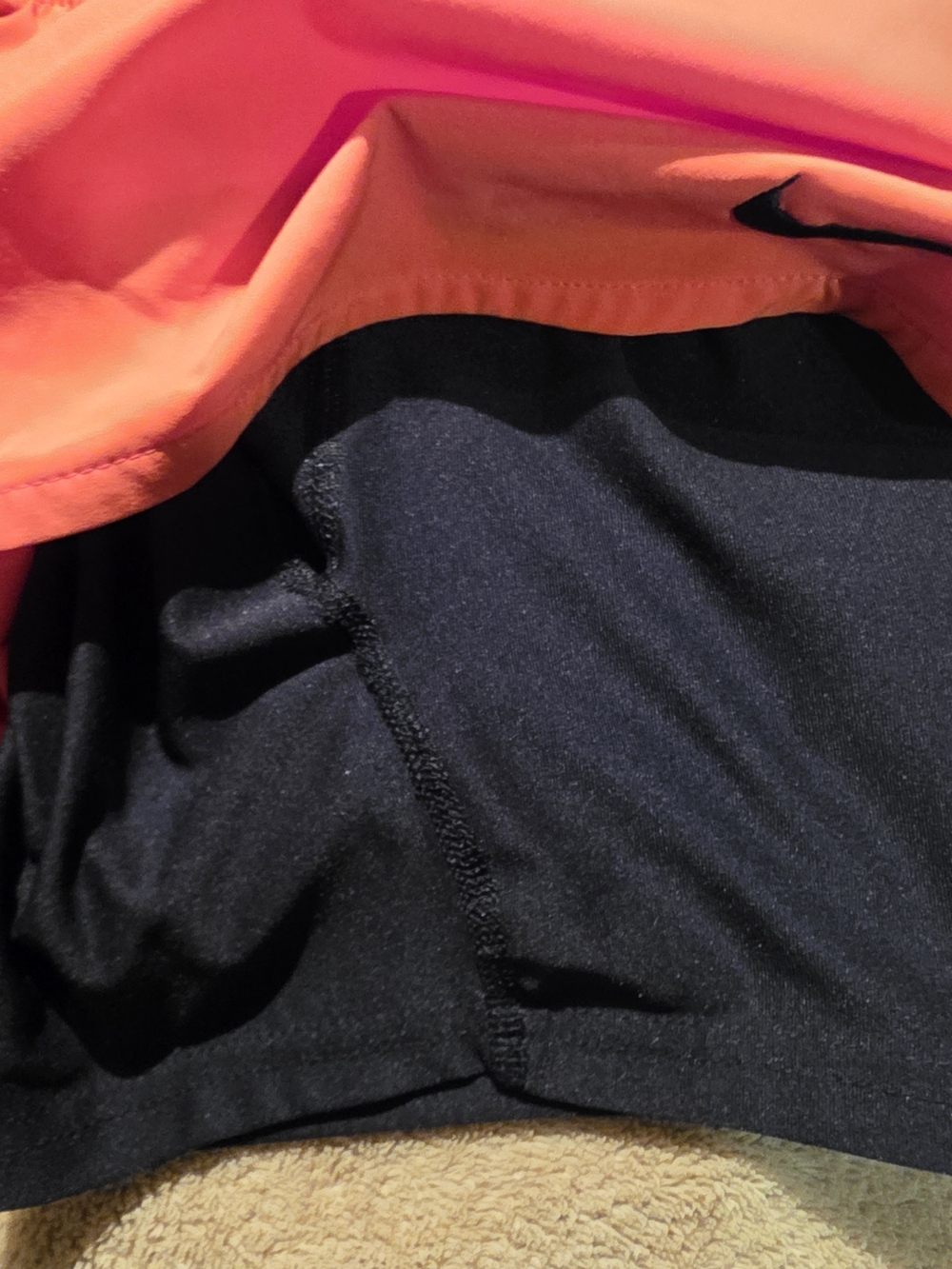 Nike Women’s Orange Athletic Shorts Dri-Fit XS Drawstring Lined Summer Active - Picture 9 of 10